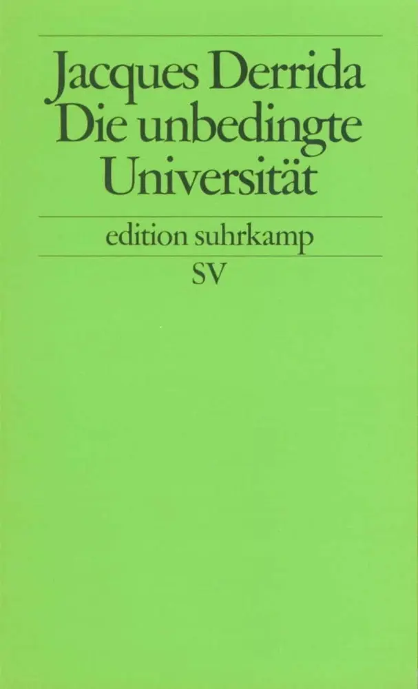 Cover: 9783518122389 | Die unbedingte Universität | Jacques Derrida | Taschenbuch | 78 S.
