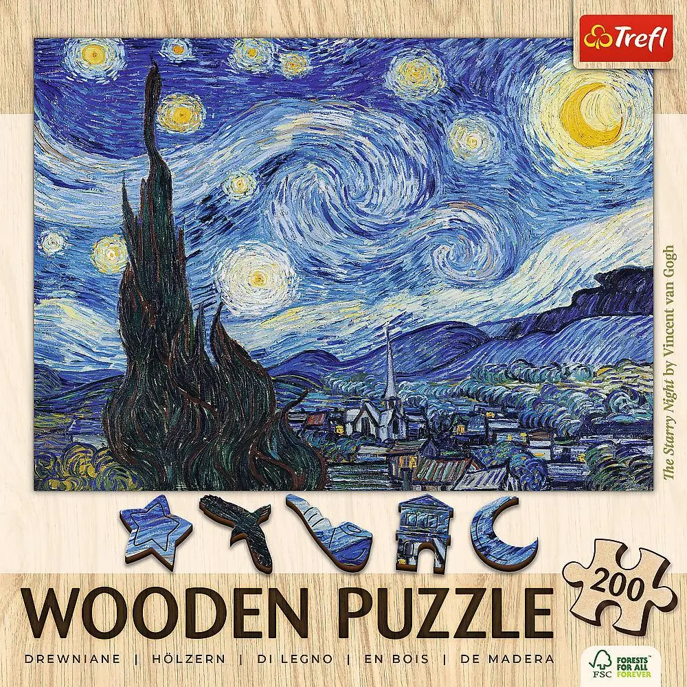 Bild: 5900511202489 | Holz Puzzles - "200" - Die Sternennacht / Vincent van Gogh | Spiel
