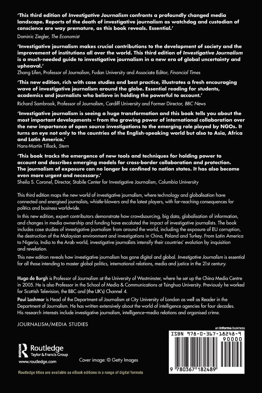 Rückseite: 9780367182489 | Investigative Journalism | Hugo De Burgh (u. a.) | Taschenbuch | 2021