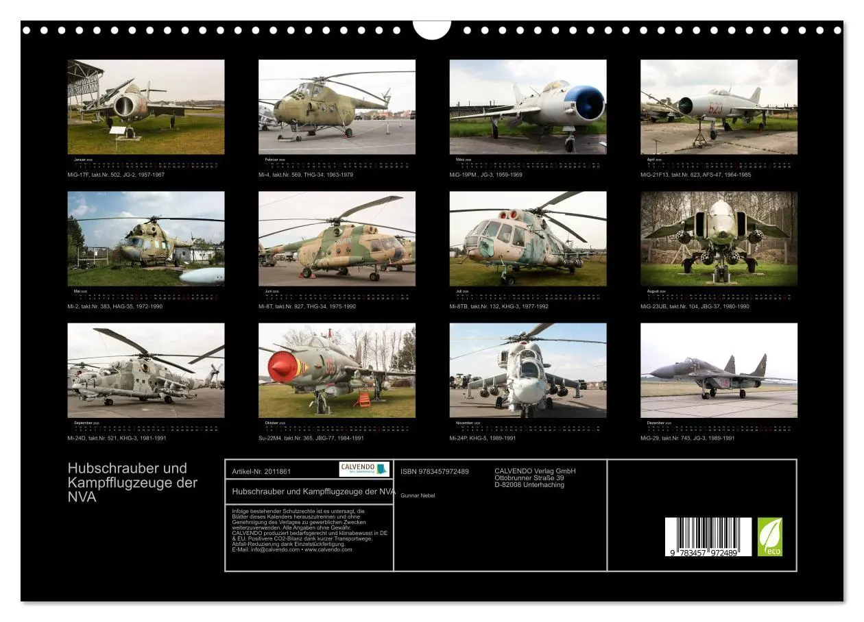 Bild: 9783457972489 | Hubschrauber und Kampfflugzeuge der NVA (Wandkalender 2026 DIN A3...