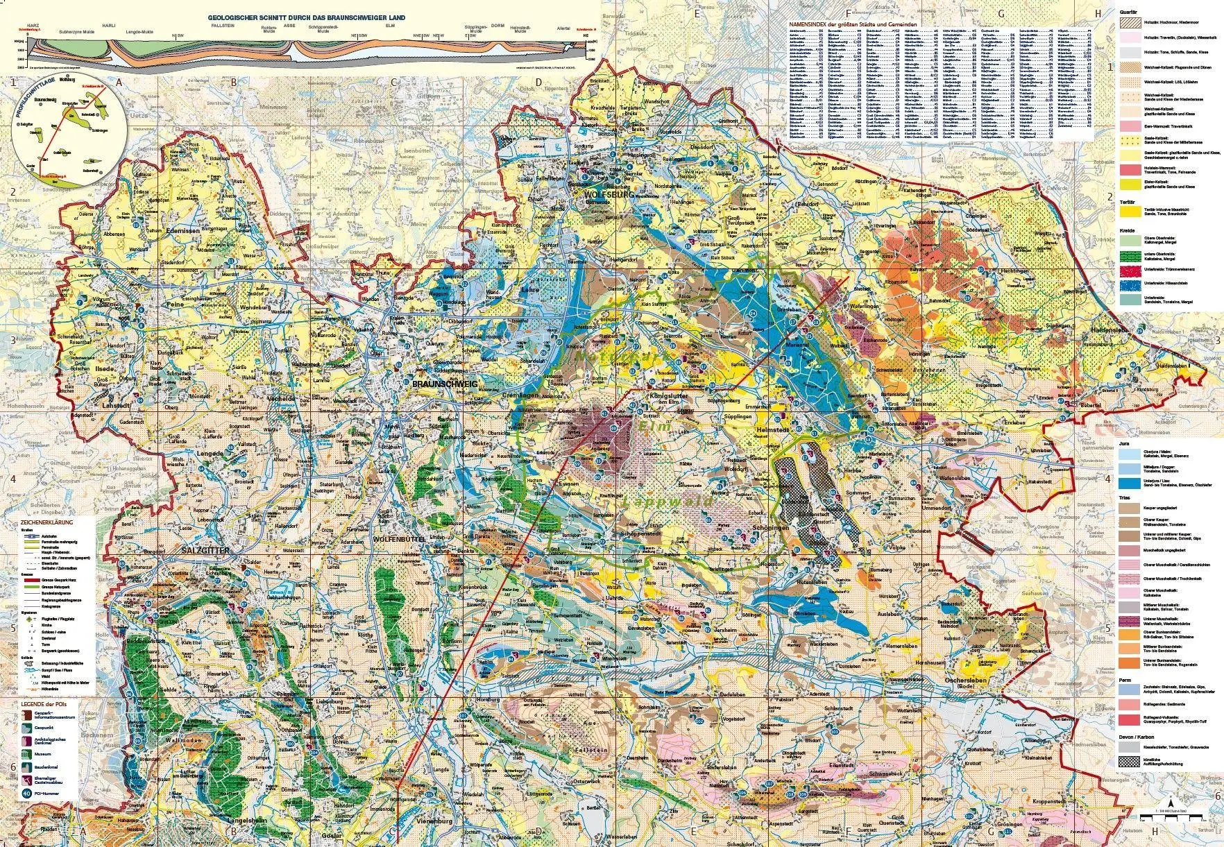 Bild: 9783943752489 | Braunschweiger Land. Geotouristische Karte Maßstab 1:100 000 | Deutsch