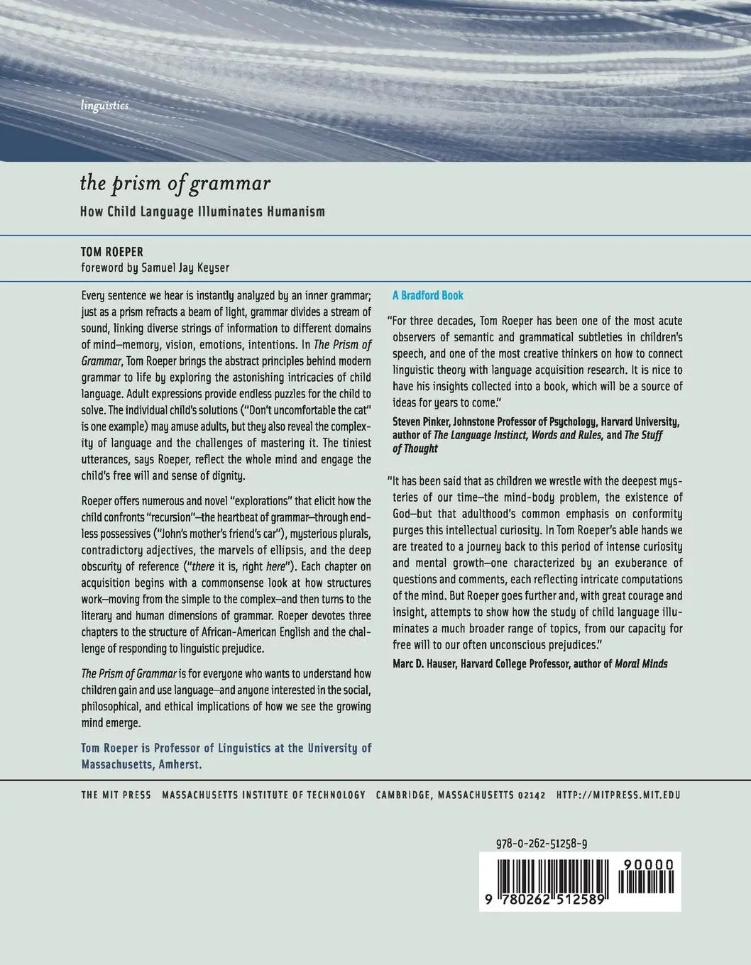 Rückseite: 9780262512589 | The Prism of Grammar | How Child Language Illuminates Humanism | Buch