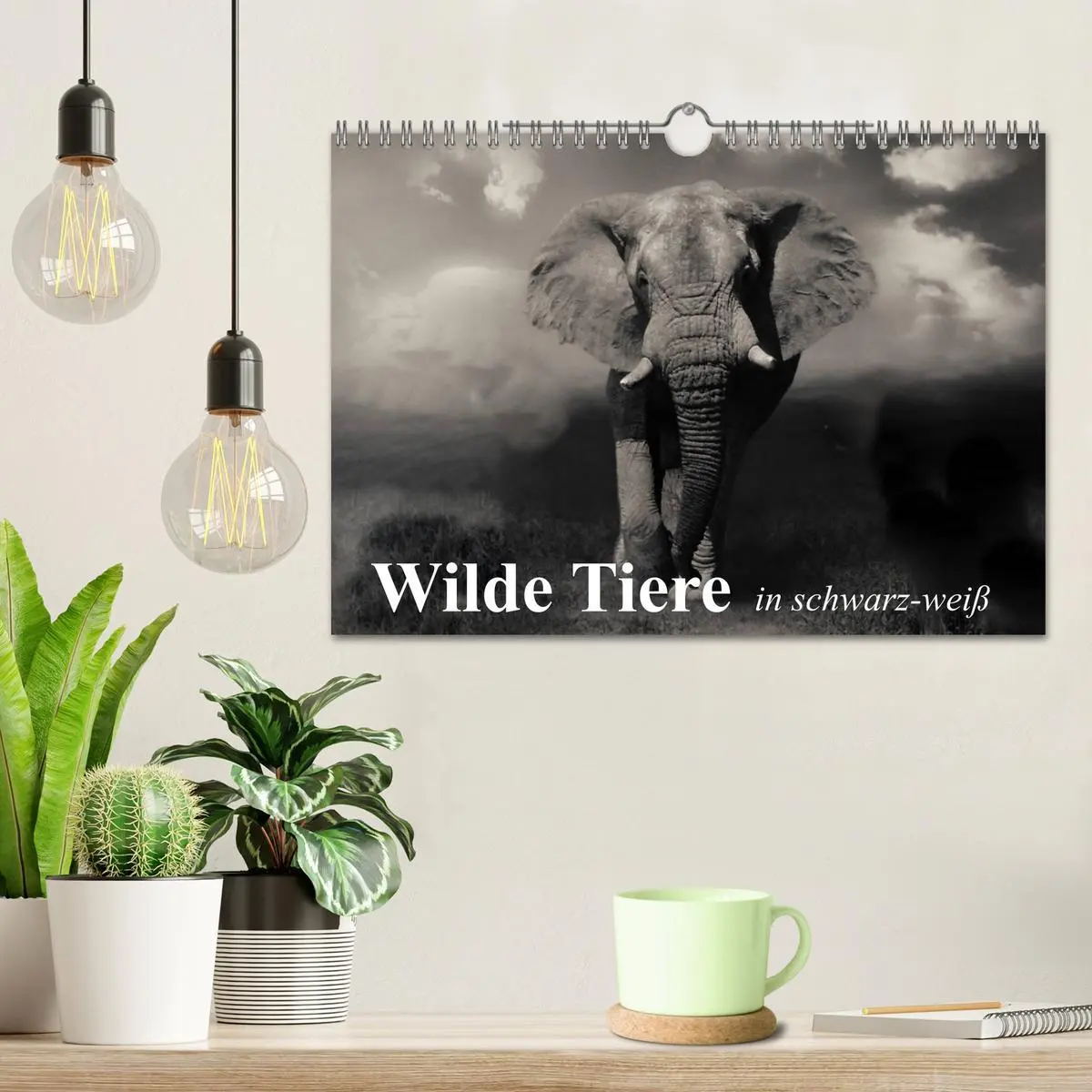 Bild: 9783516052589 | Wilde Tiere in schwarz-weiß (Wandkalender 2026 DIN A4 quer),...