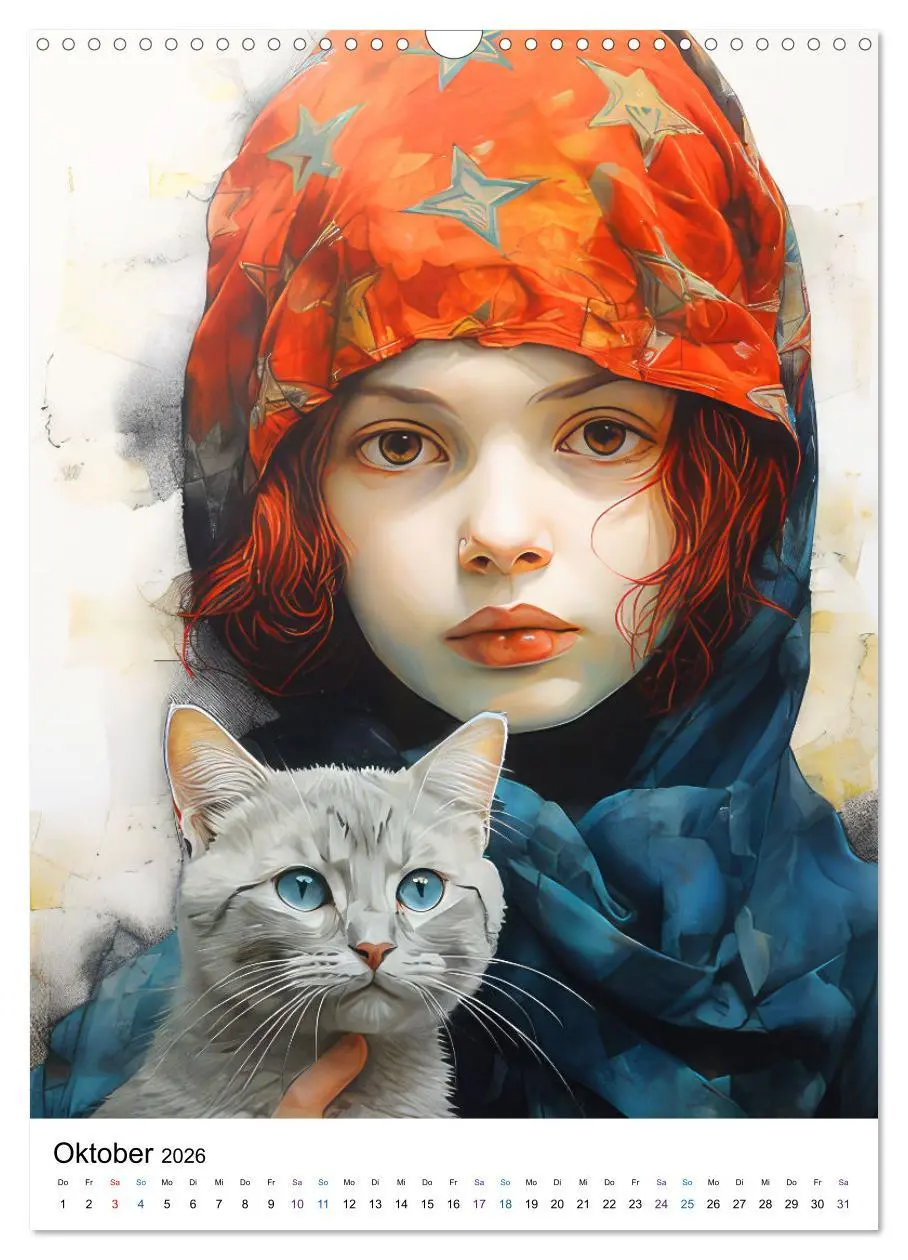 Bild: 9783516292589 | Katzenliebe Kunstbilder (Wandkalender 2026 DIN A3 hoch), CALVENDO...