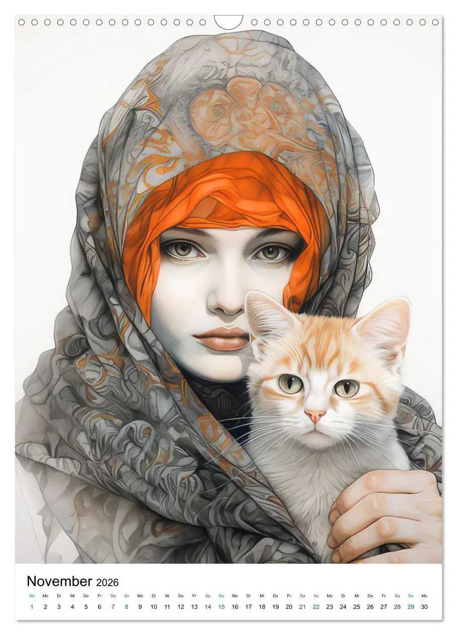 Bild: 9783516292589 | Katzenliebe Kunstbilder (Wandkalender 2026 DIN A3 hoch), CALVENDO...