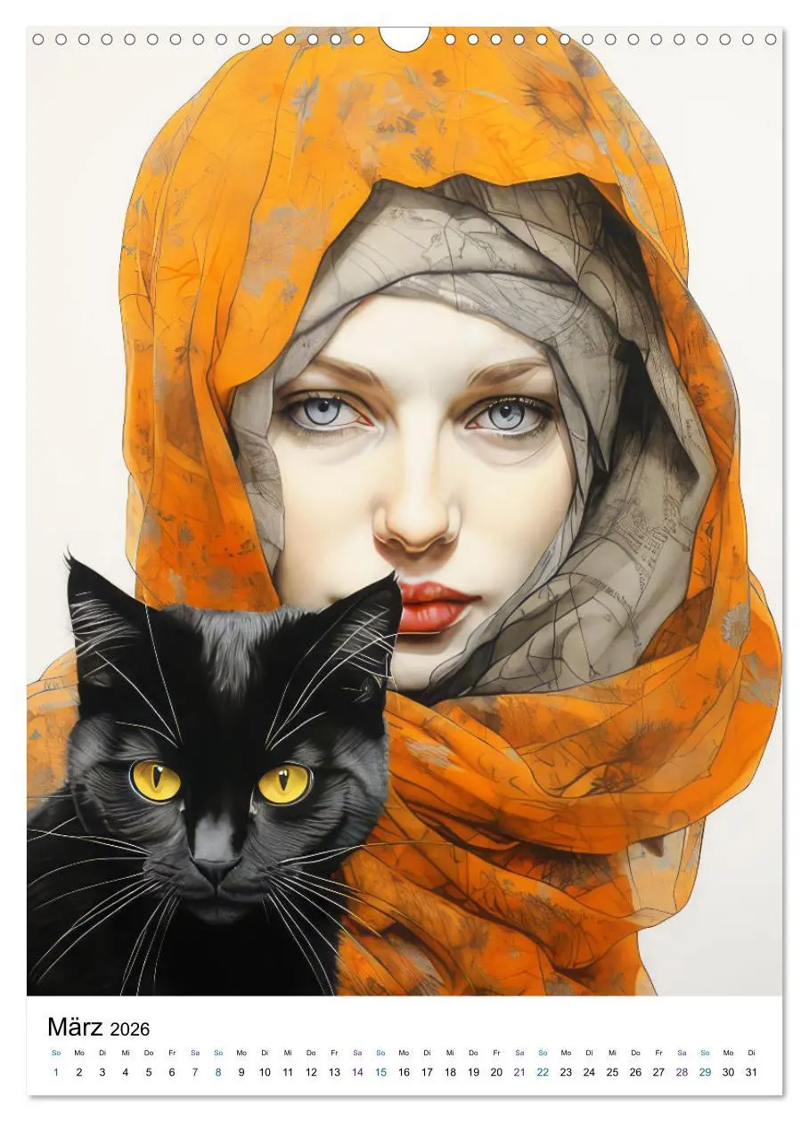 Bild: 9783516292589 | Katzenliebe Kunstbilder (Wandkalender 2026 DIN A3 hoch), CALVENDO...