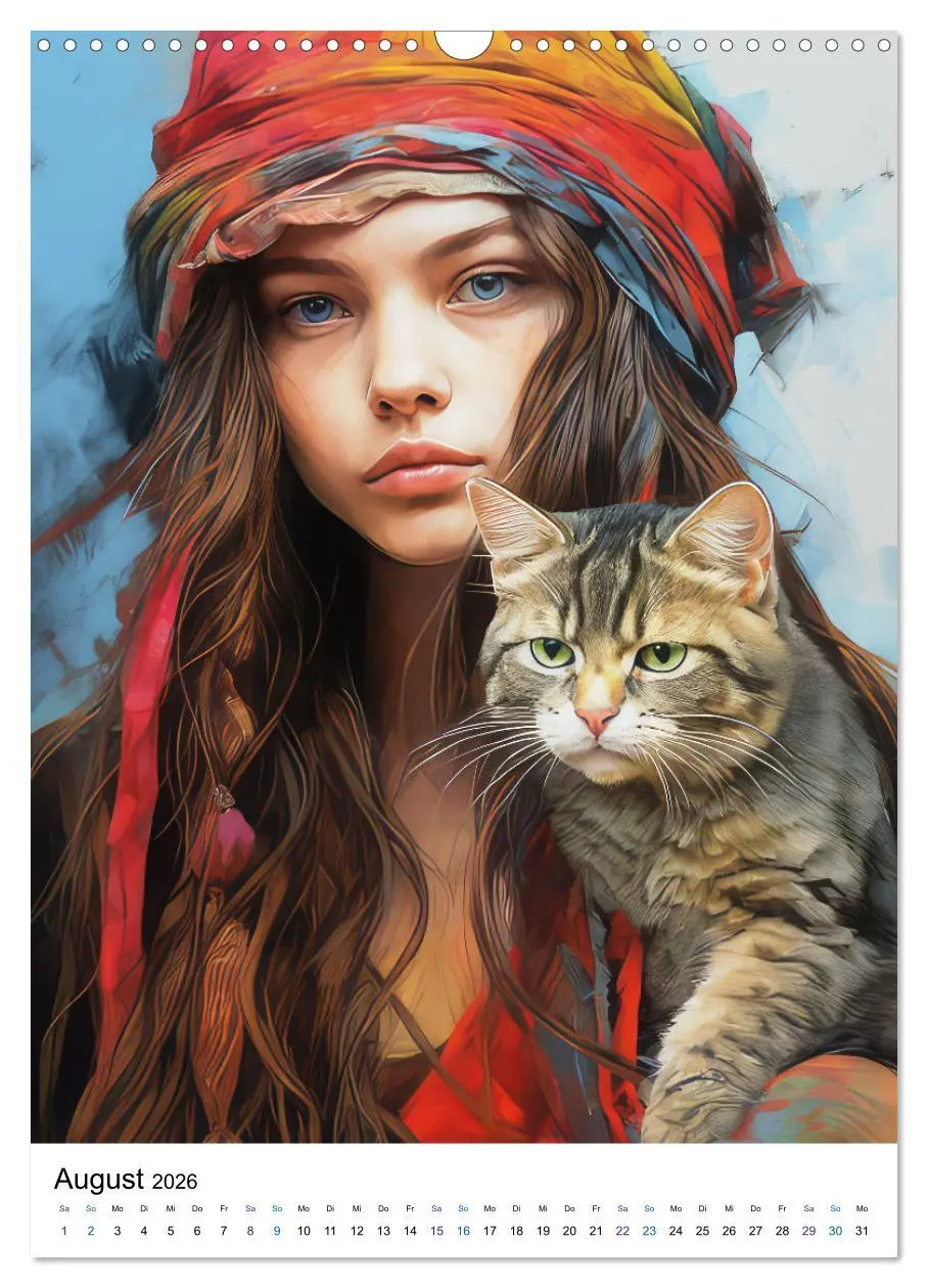 Bild: 9783516292589 | Katzenliebe Kunstbilder (Wandkalender 2026 DIN A3 hoch), CALVENDO...