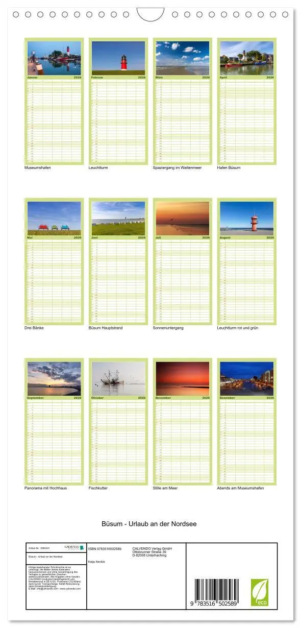 Bild: 9783516502589 | Familienplaner 2026 - Büsum - Urlaub an der Nordsee mit 5 Spalten...