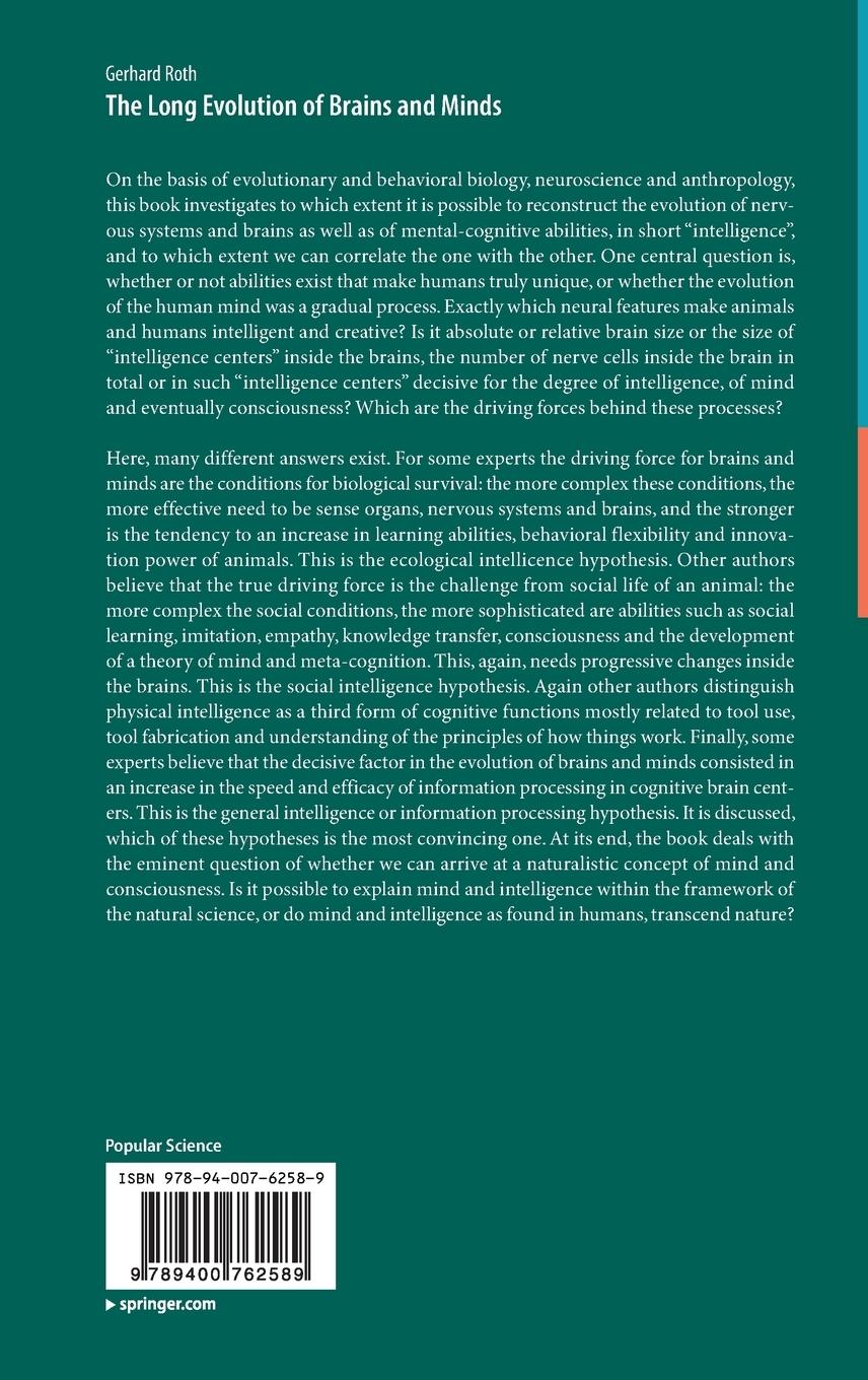 Rückseite: 9789400762589 | The Long Evolution of Brains and Minds | Gerhard Roth | Buch | xvii