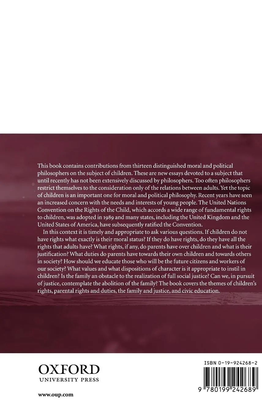 Rückseite: 9780199242689 | The Moral and Political Status of Children | Colin M MacLeod (u. a.)