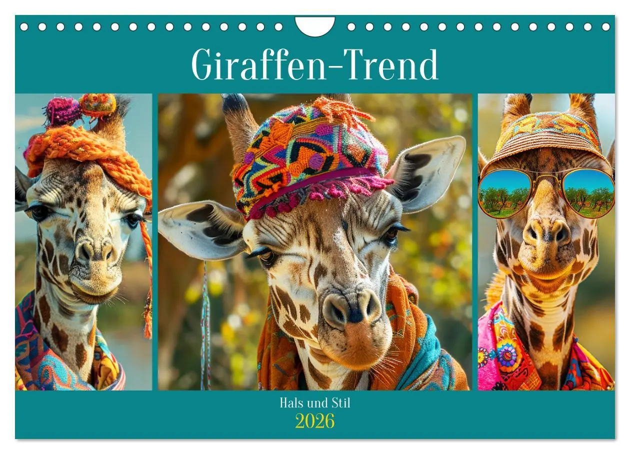 Cover: 9783457332689 | Giraffen-Trend. Hals und Stil (Wandkalender 2026 DIN A4 quer),...