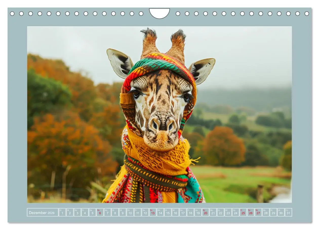 Bild: 9783457332689 | Giraffen-Trend. Hals und Stil (Wandkalender 2026 DIN A4 quer),...