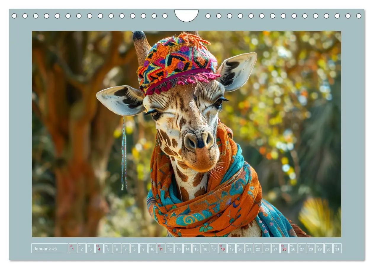 Bild: 9783457332689 | Giraffen-Trend. Hals und Stil (Wandkalender 2026 DIN A4 quer),...