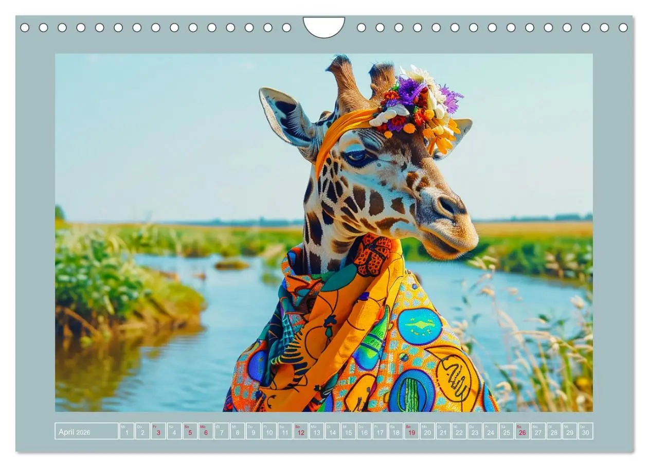 Bild: 9783457332689 | Giraffen-Trend. Hals und Stil (Wandkalender 2026 DIN A4 quer),...