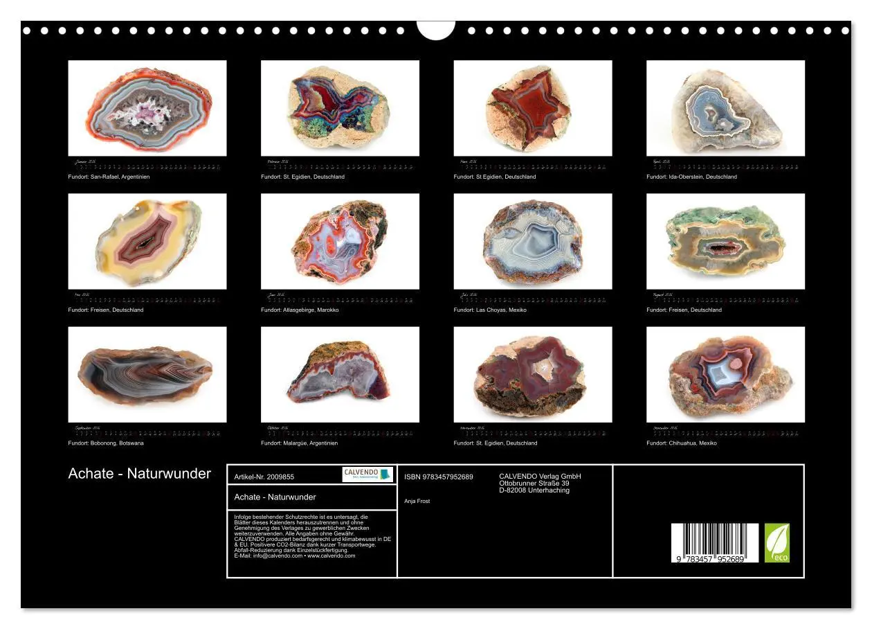 Bild: 9783457952689 | Achate - Naturwunder (Wandkalender 2026 DIN A3 quer), CALVENDO...