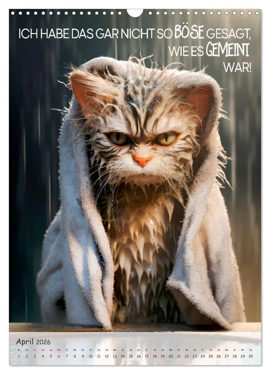 Bild: 9783516282689 | COOLE KATZEN Sprücheklopfer (Wandkalender 2026 DIN A3 hoch),...