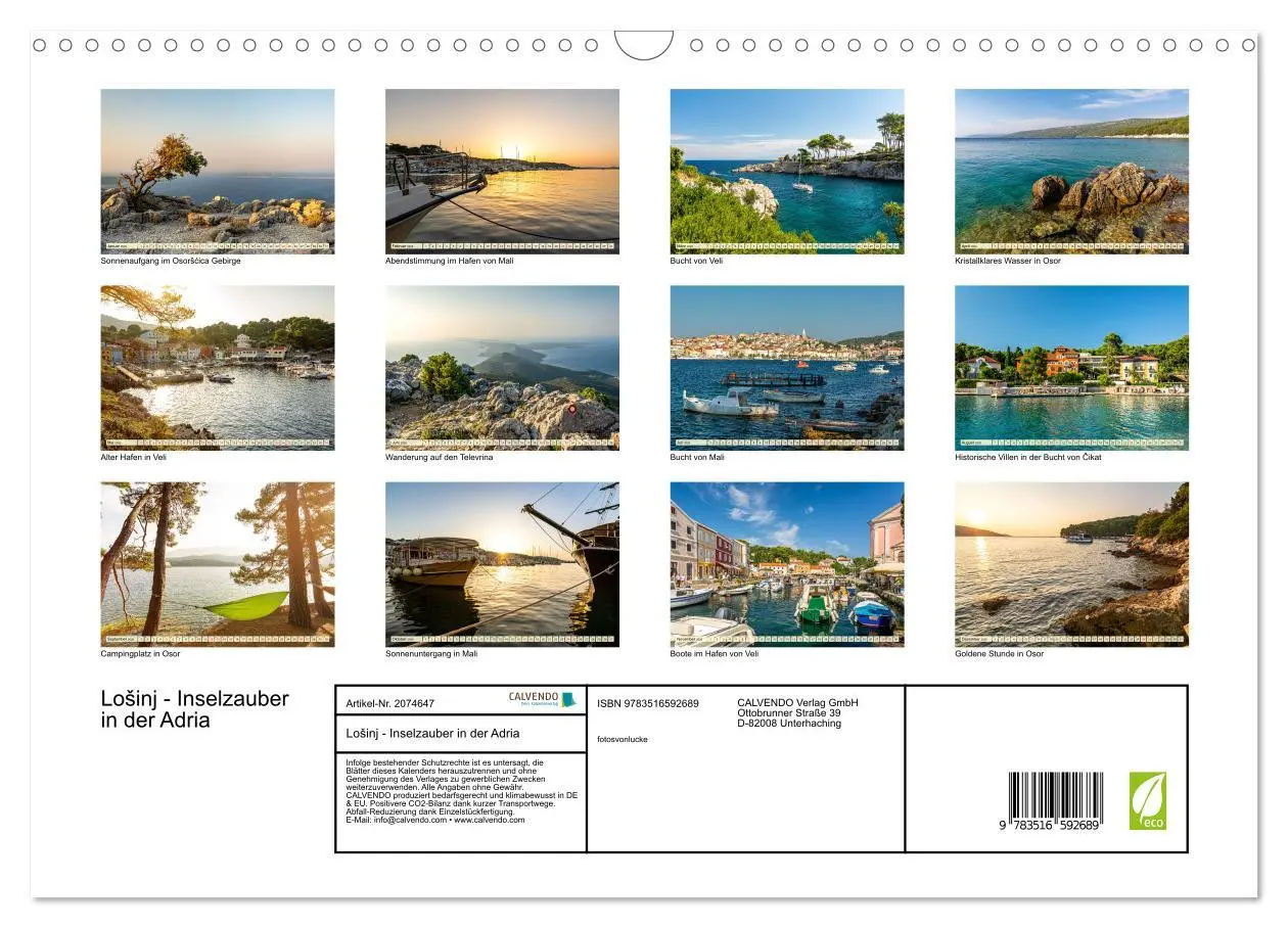 Bild: 9783516592689 | Lo¿inj - Inselzauber in der Adria (Wandkalender 2026 DIN A3 quer),...
