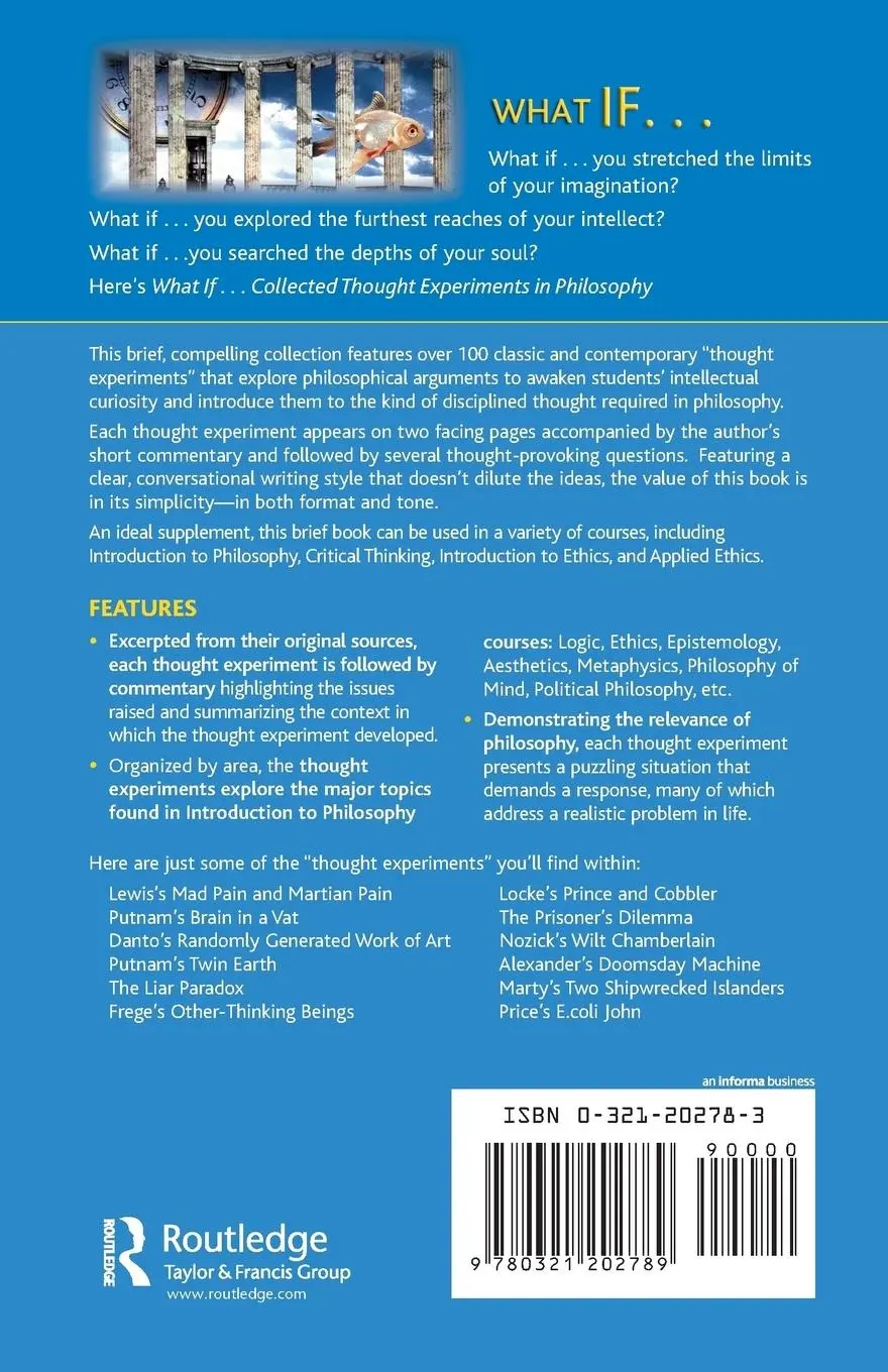 Rückseite: 9780321202789 | What If... | Collected Thought Experiments in Philosophy | Peg Tittle