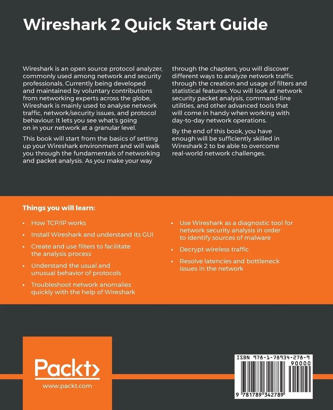 Rückseite: 9781789342789 | Wireshark 2 Quick Start Guide | Charit Mishra | Taschenbuch | Englisch