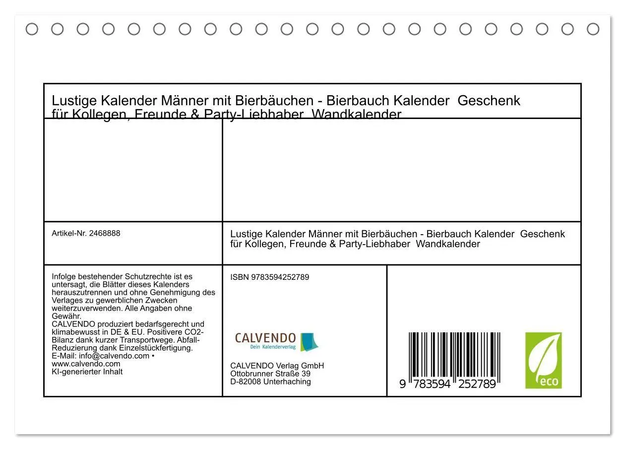 Bild: 9783594252789 | Lustige Kalender Männer mit Bierbäuchen - Bierbauch Kalender...