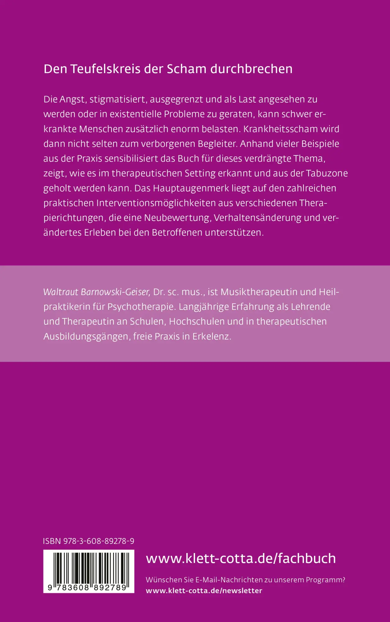 Rückseite: 9783608892789 | Krankheitsscham - die verborgene Emotion (Leben Lernen, Bd. 330)