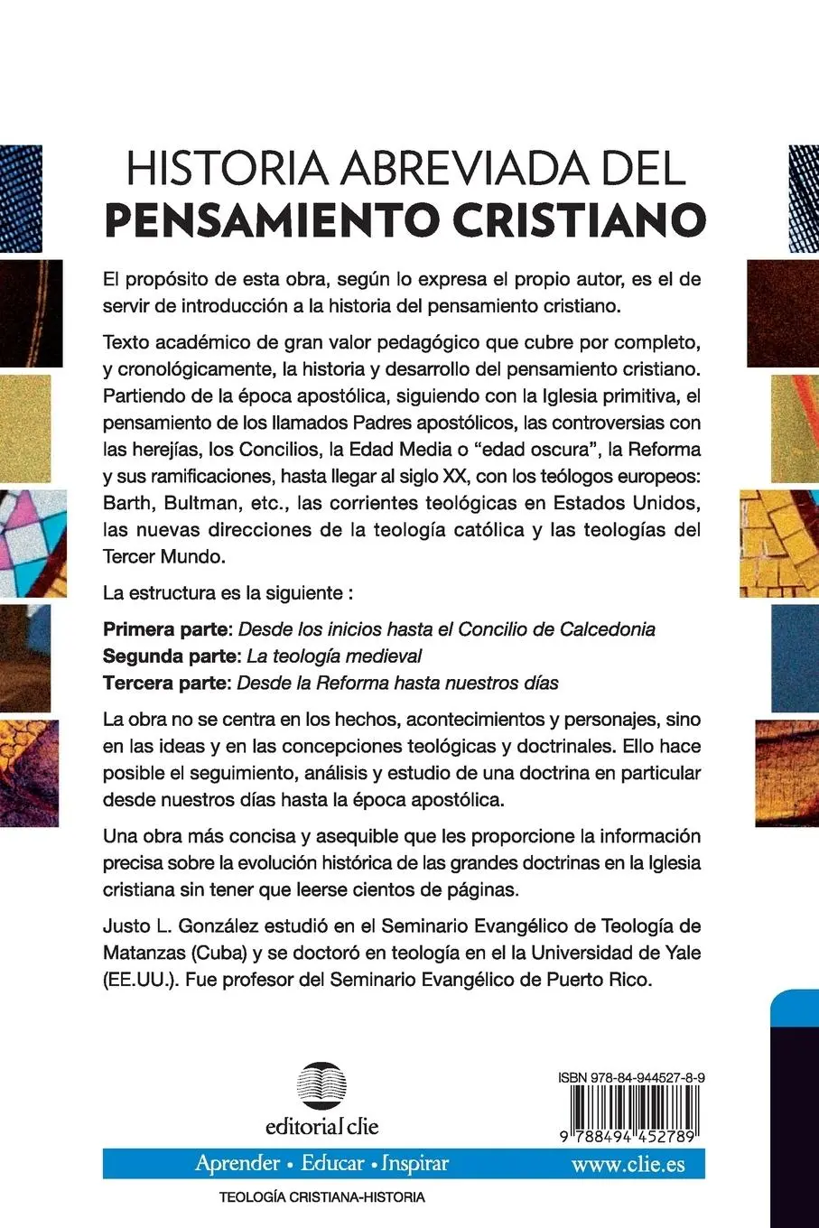 Rückseite: 9788494452789 | La Historia Abreviada del Pensamiento Cristiano | Justo L. Gonzalez