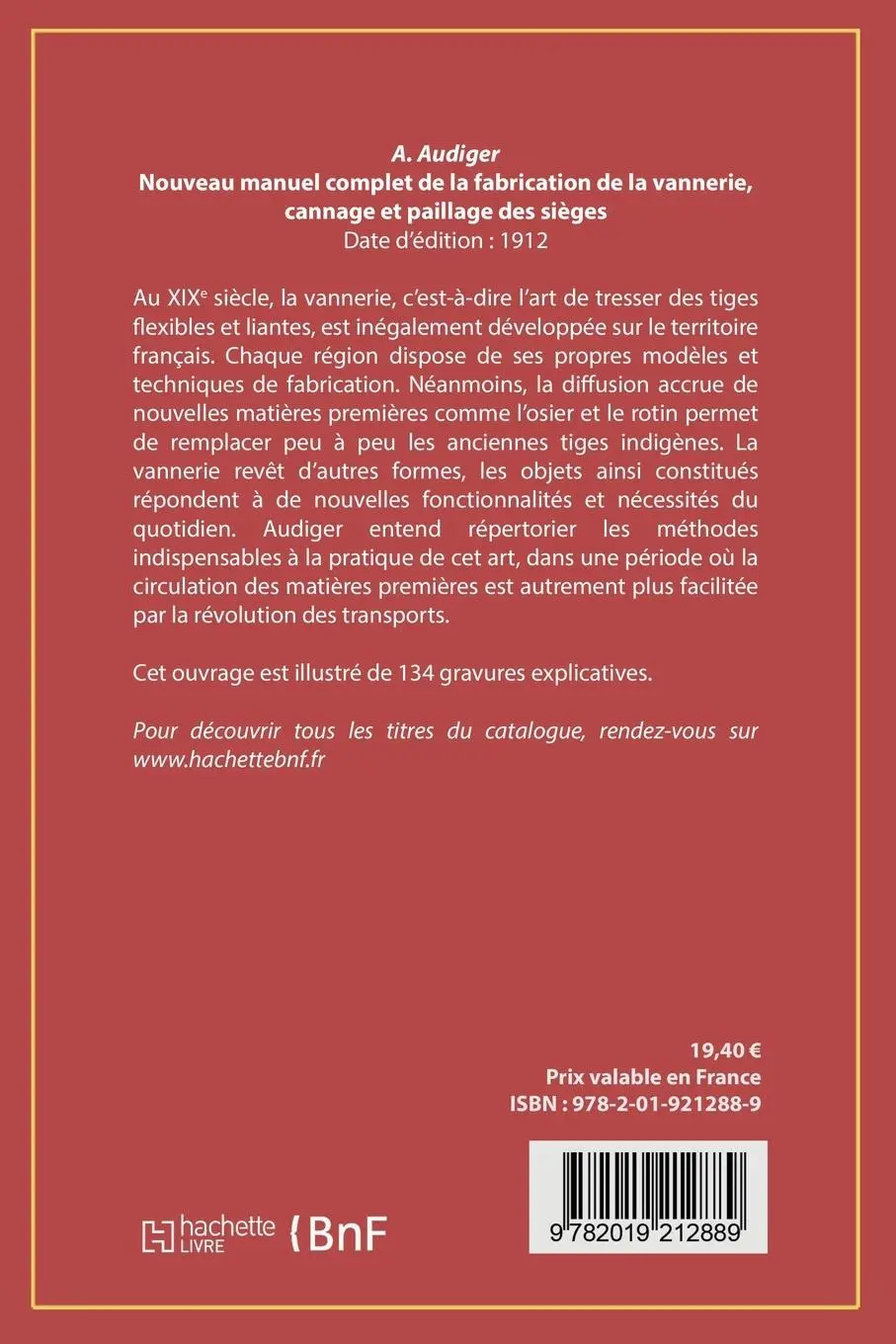 Rückseite: 9782019212889 | Nouveau Manuel Complet de la Fabrication de la Vannerie, Cannage Et...