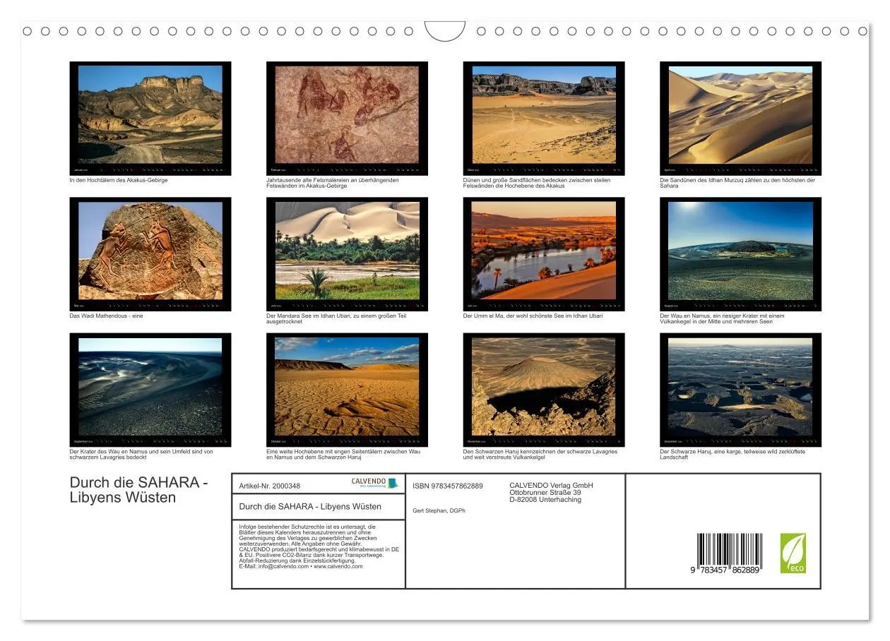 Bild: 9783457862889 | Durch die SAHARA - Libyens Wüsten (Wandkalender 2026 DIN A3 quer),...