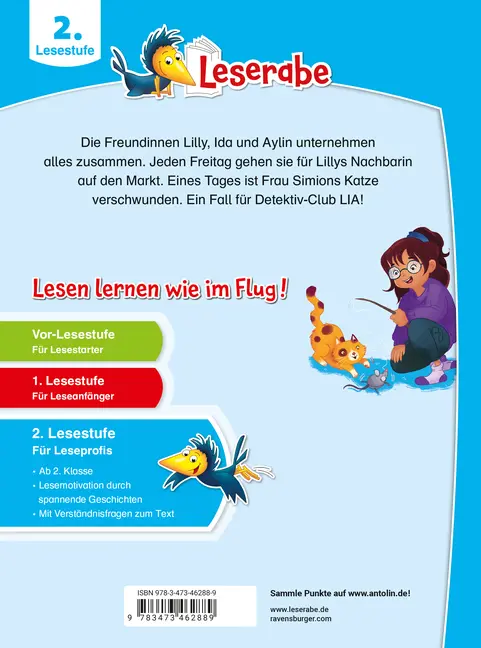 Rückseite: 9783473462889 | Leserabe 2. Lesestufe - Der Fall Katzenpfote | Katja Reider | Buch