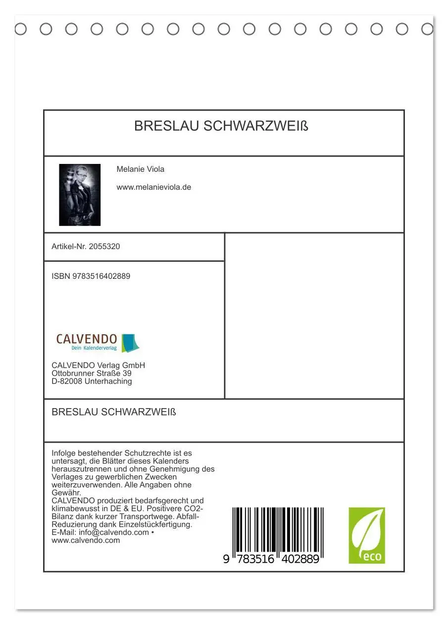 Bild: 9783516402889 | BRESLAU SCHWARZWEIß (Tischkalender 2026 DIN A5 hoch), CALVENDO...