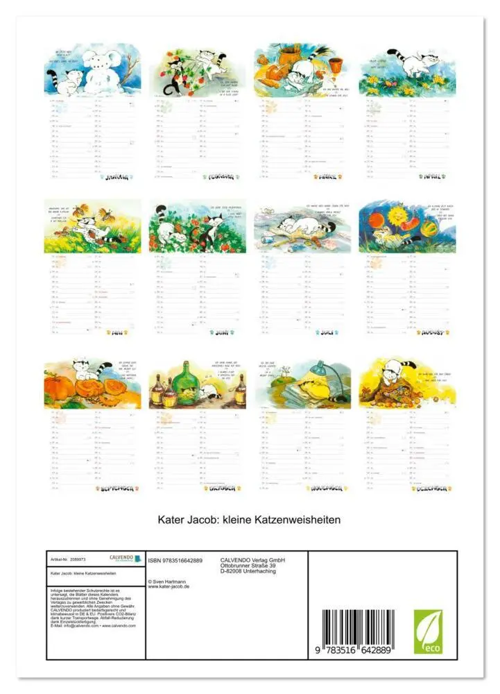 Bild: 9783516642889 | Kater Jacob: kleine Katzenweisheiten (Wandkalender 2026 DIN A4...