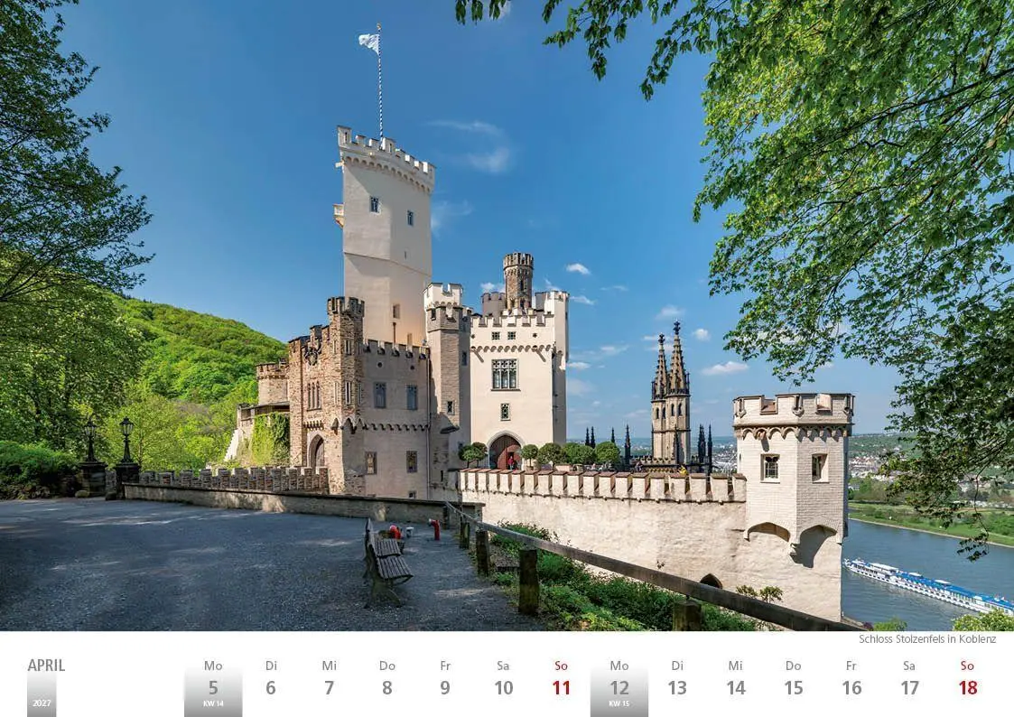 Bild: 9783965352889 | Rheinland 2027 Wandkalender A4 quer Spiralbindung 28 Blatt mit 56...
