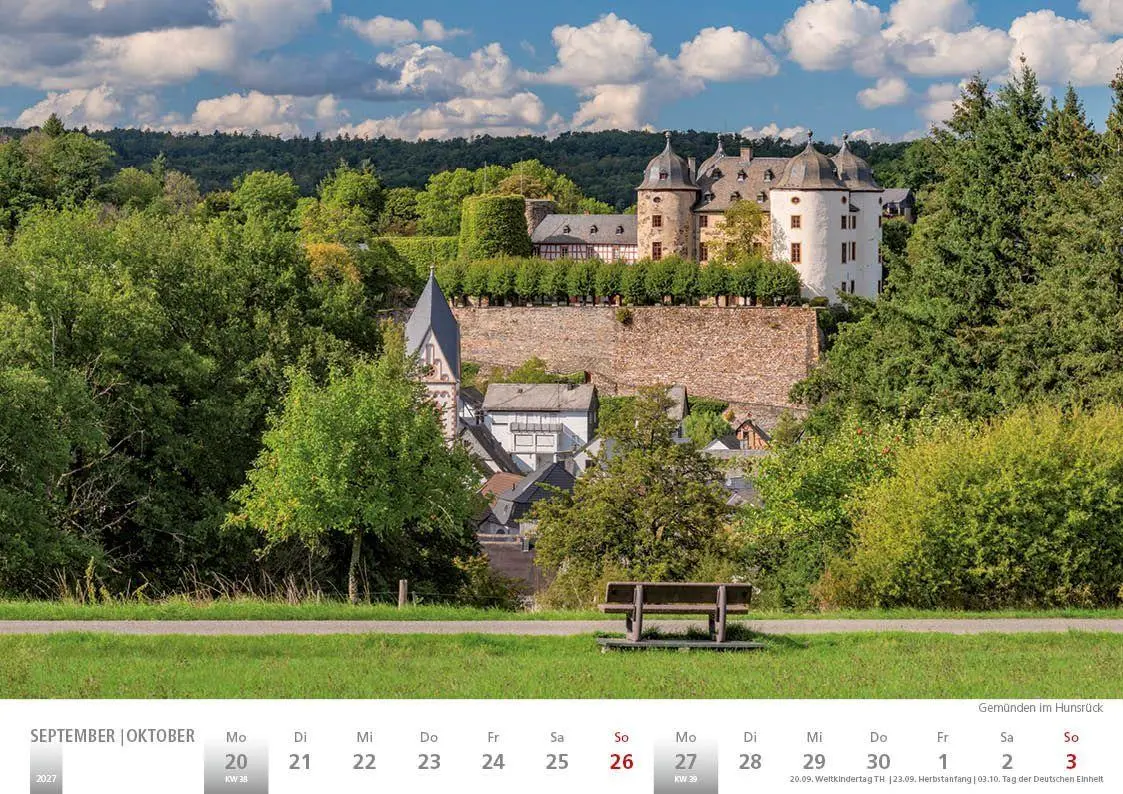 Bild: 9783965352889 | Rheinland 2027 Wandkalender A4 quer Spiralbindung 28 Blatt mit 56...