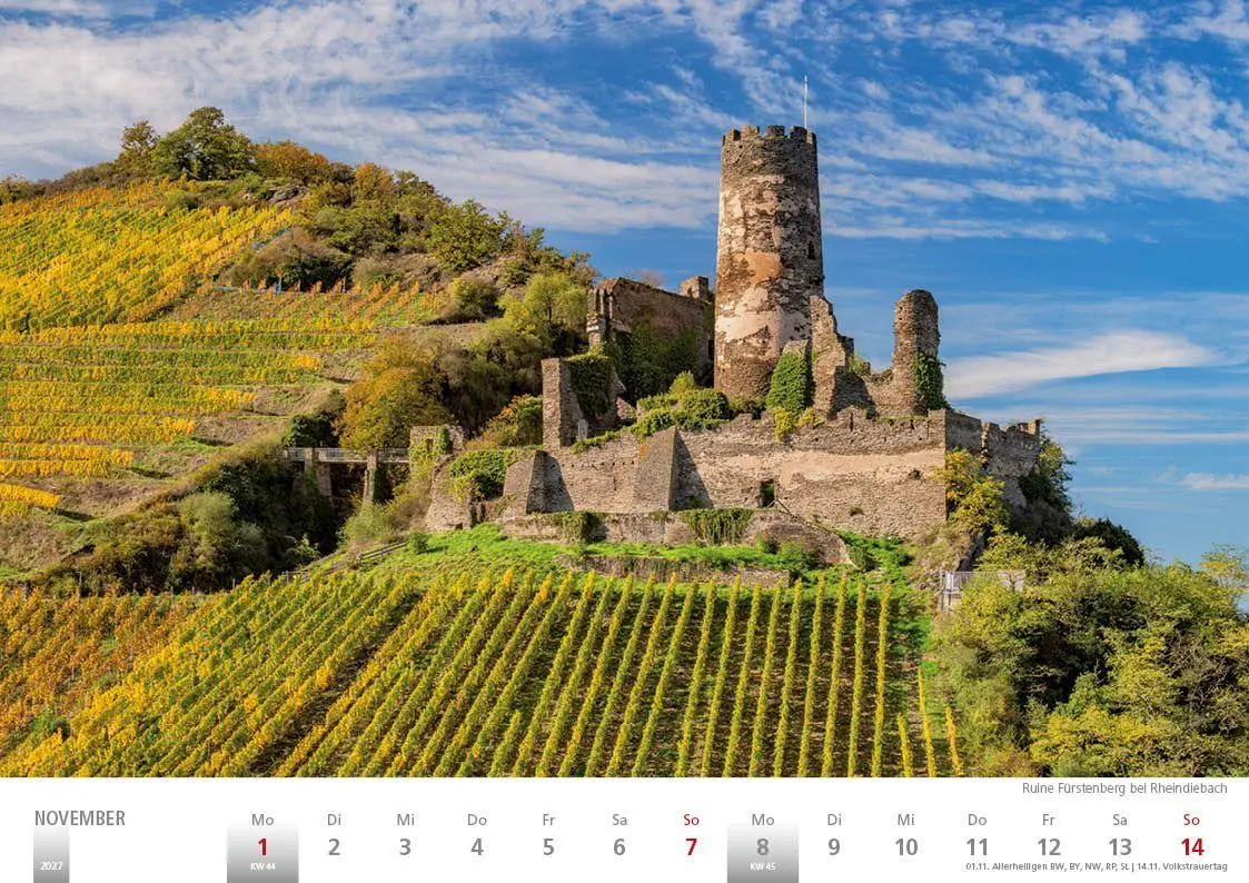 Bild: 9783965352889 | Rheinland 2027 Wandkalender A4 quer Spiralbindung 28 Blatt mit 56...