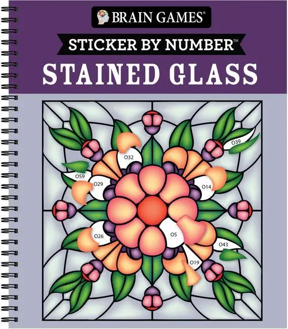 Cover: 9781639382989 | Brain Games - Sticker by Number: Stained Glass (28 Images to Sticker)