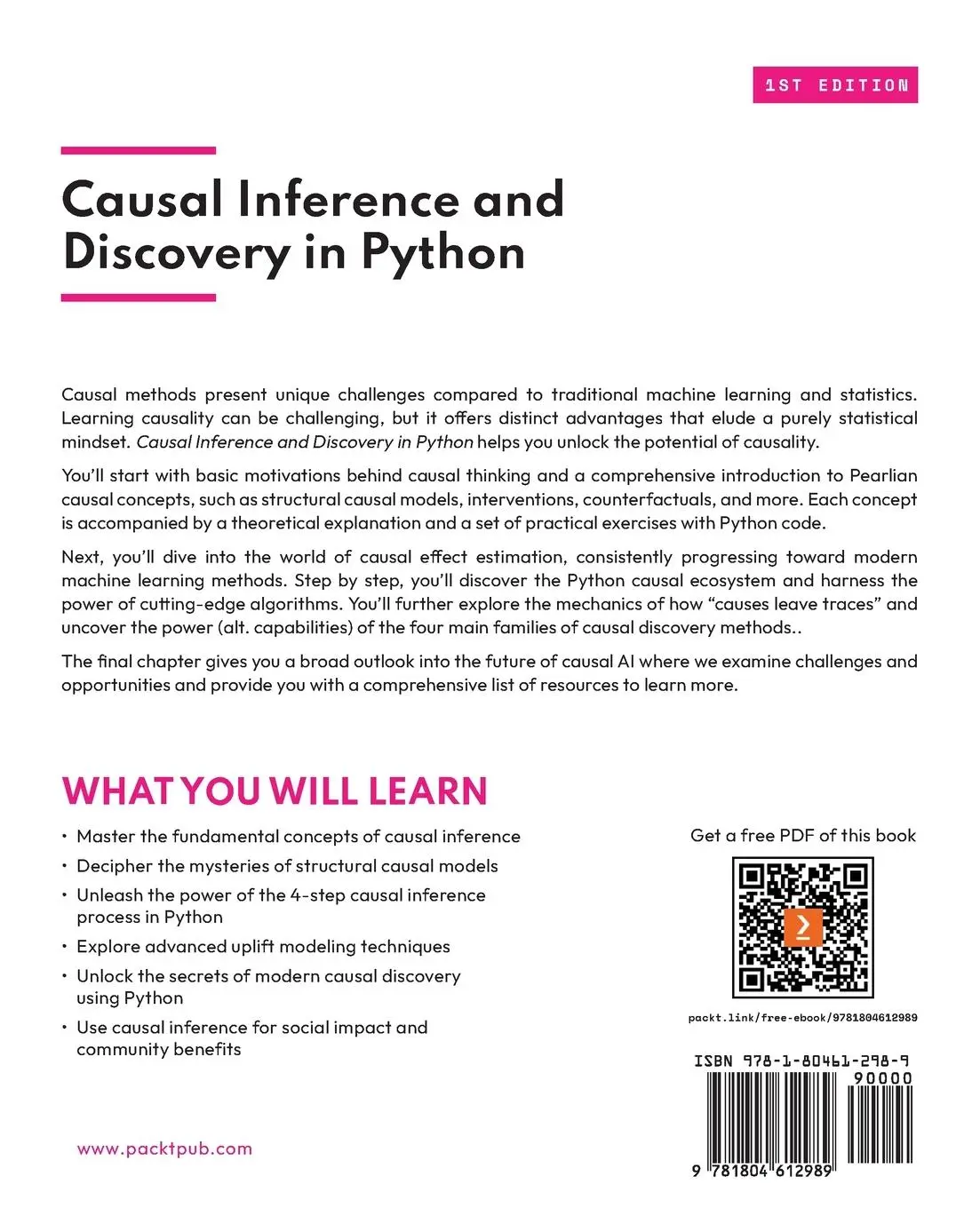 Rückseite: 9781804612989 | Causal Inference and Discovery in Python | Aleksander Molak | Buch