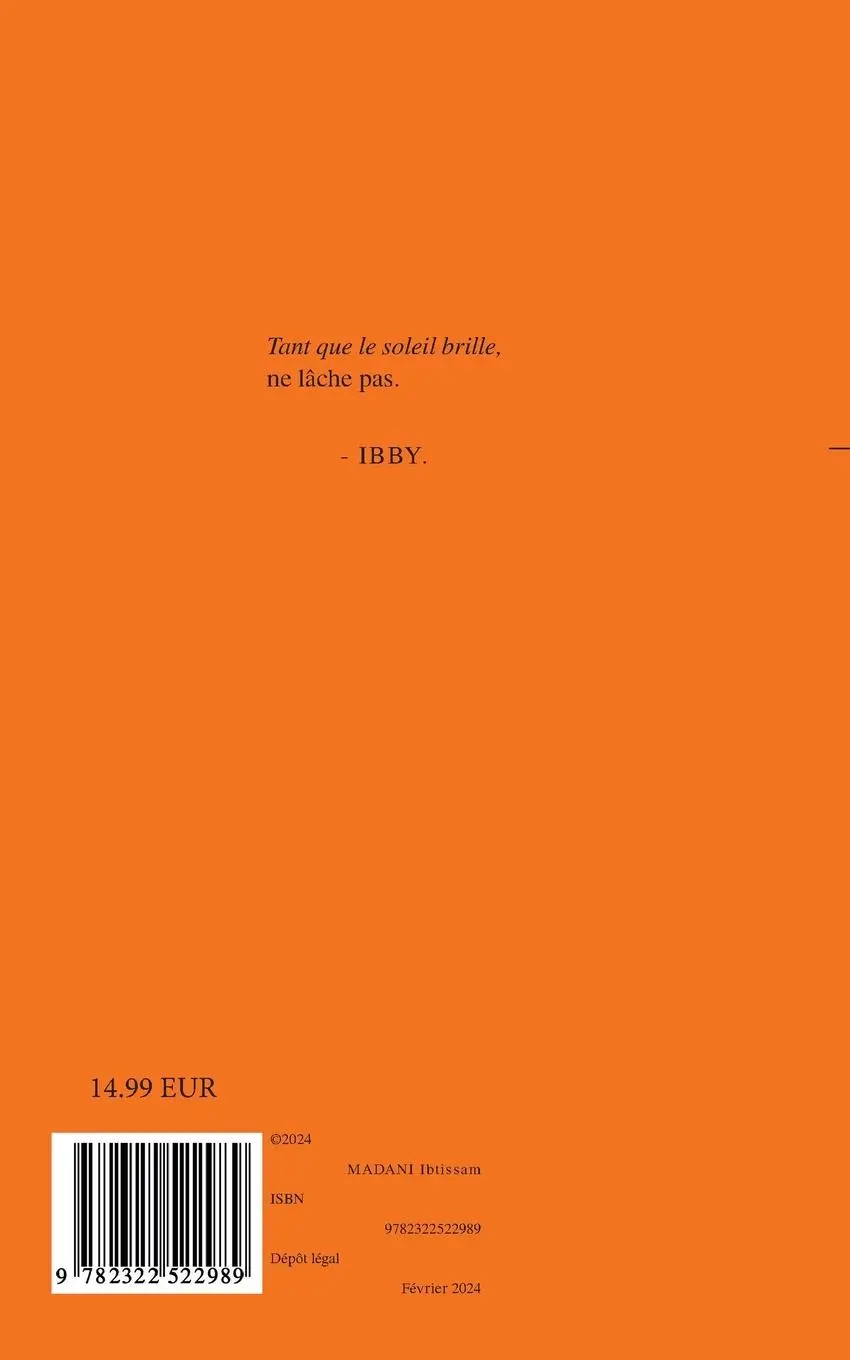 Rückseite: 9782322522989 | Tant que le soleil brille | Ibtissam Madani | Taschenbuch | Paperback
