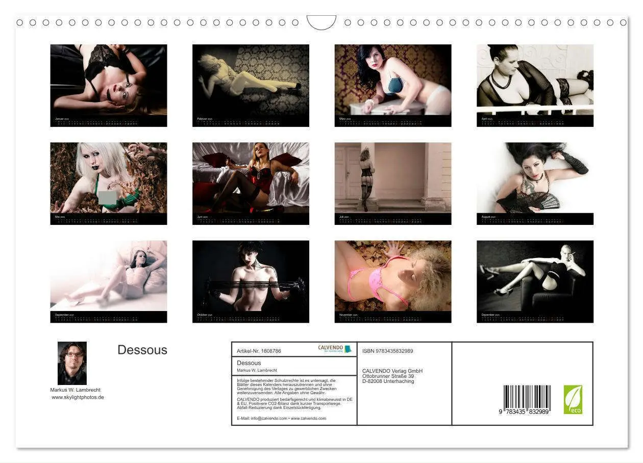 Bild: 9783435832989 | Dessous (Wandkalender 2025 DIN A3 quer), CALVENDO Monatskalender