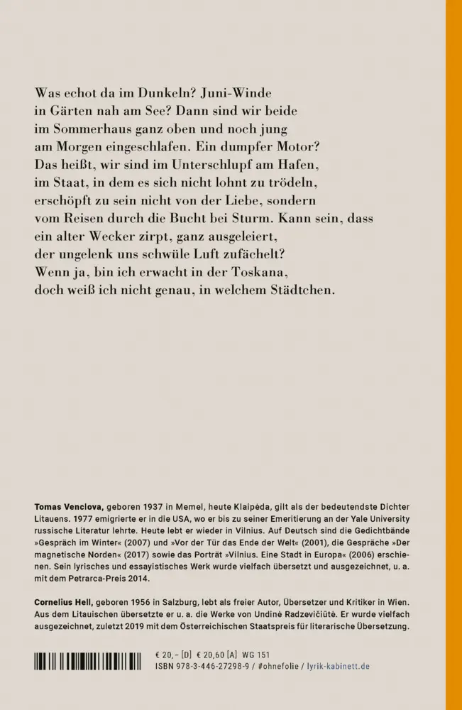 Bild: 9783446272989 | Variation über das Thema Erwachen | Gedichte Edition Lyrik Kabinett