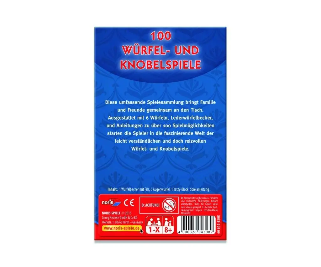 Bild: 4000826043089 | 100 Würfel- und Knobelspiele | Spiel | 606154308 | Deutsch | 2005