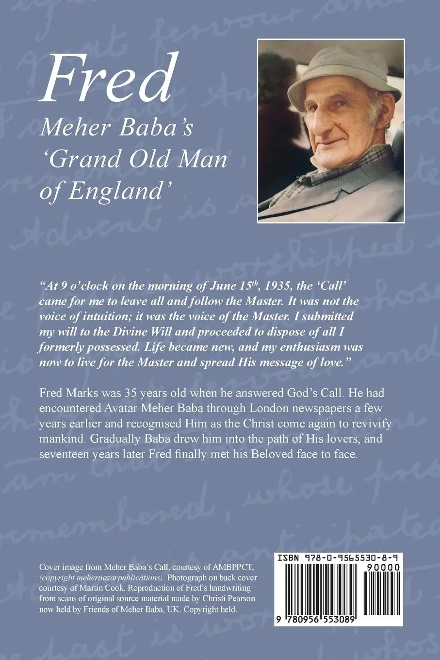 Rückseite: 9780956553089 | Fred - Meher Baba's 'Grand Old Man of England' | Sue Chapman | Buch