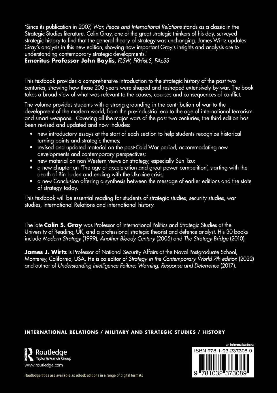 Rückseite: 9781032373089 | War, Peace and International Relations | Colin Gray (u. a.) | Buch