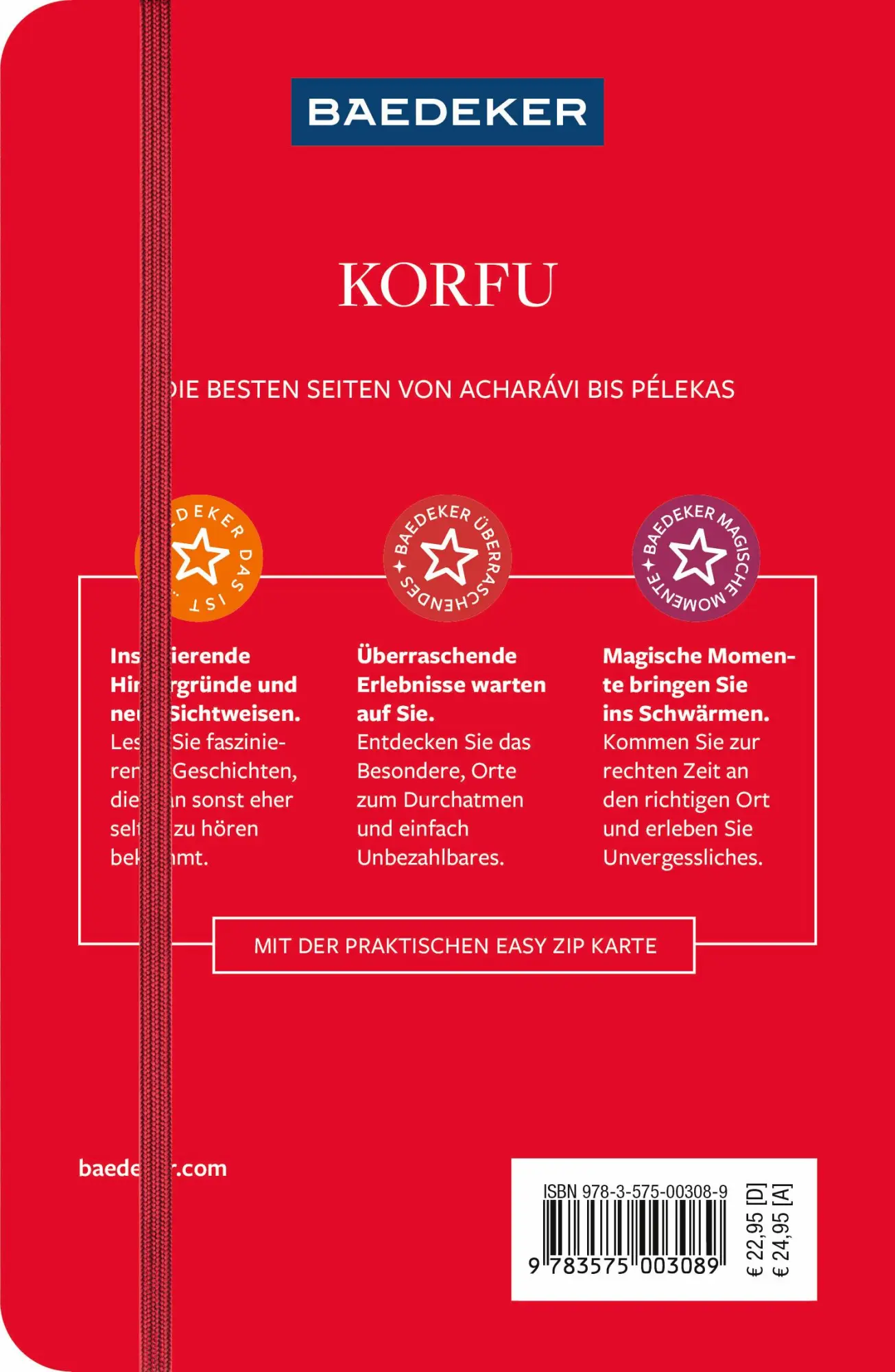 Rückseite: 9783575003089 | Baedeker Reiseführer Korfu | mit praktischer Karte EASY ZIP | Bötig