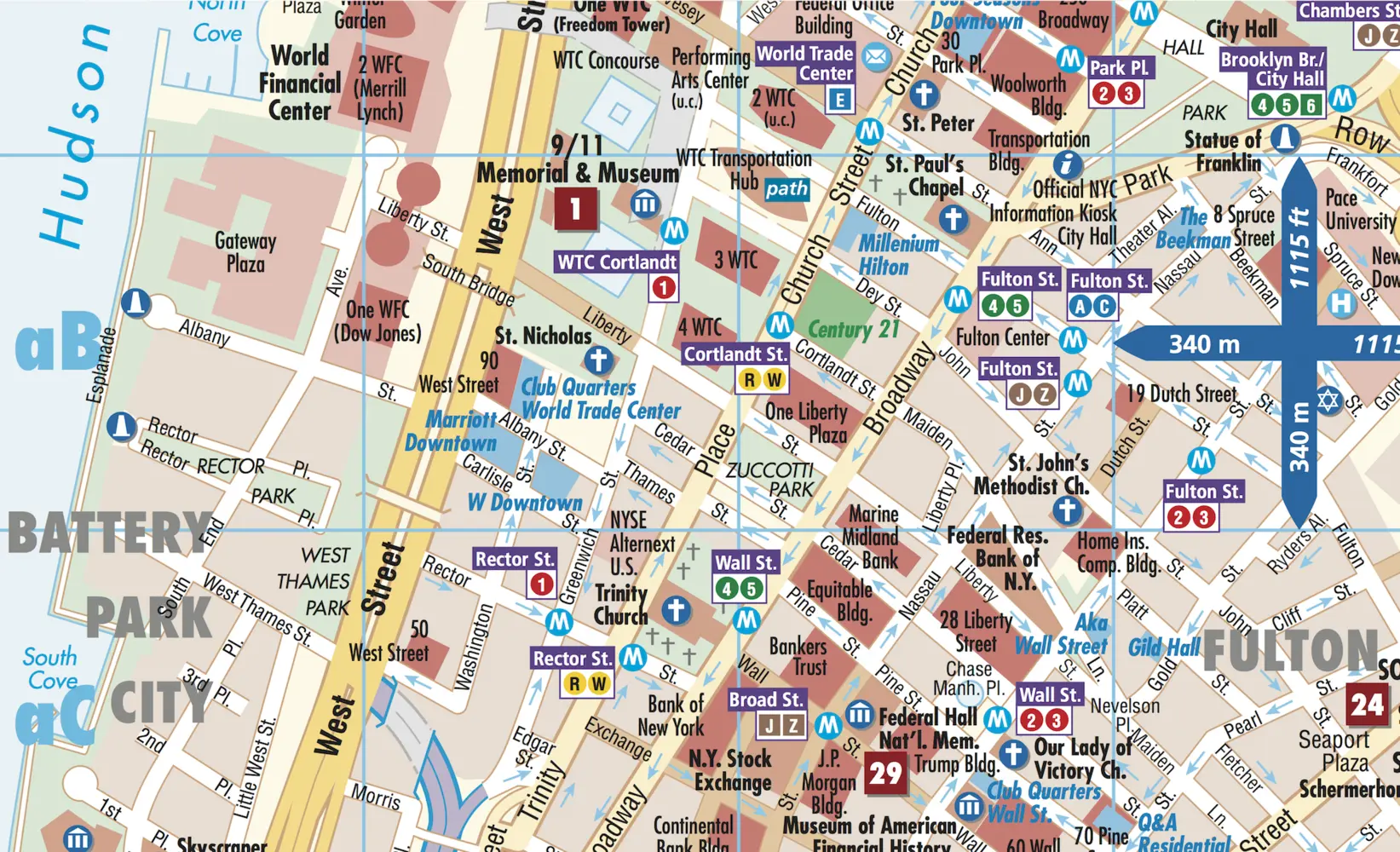 Bild: 9783866093089 | Borch Map Manhattan | (Land-)Karte | Mehrfarbendruck. Gefalzt | 2 S.