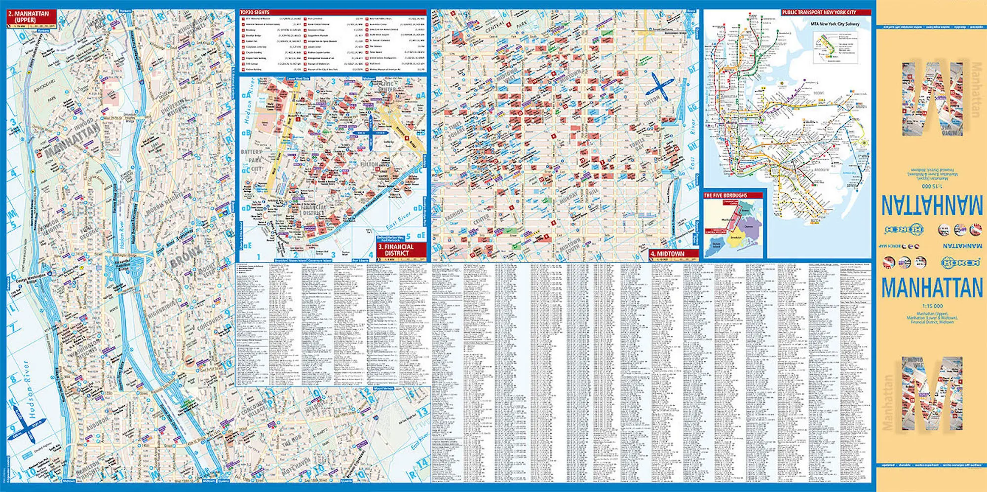 Bild: 9783866093089 | Borch Map Manhattan | (Land-)Karte | Mehrfarbendruck. Gefalzt | 2 S.