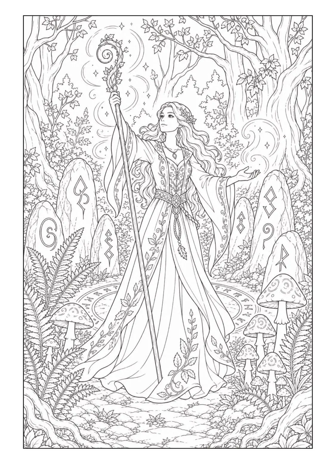 Bild: 9783986573089 | Zauberwald Fantasy Malbuch für Erwachsene und Jugendliche mit 100...