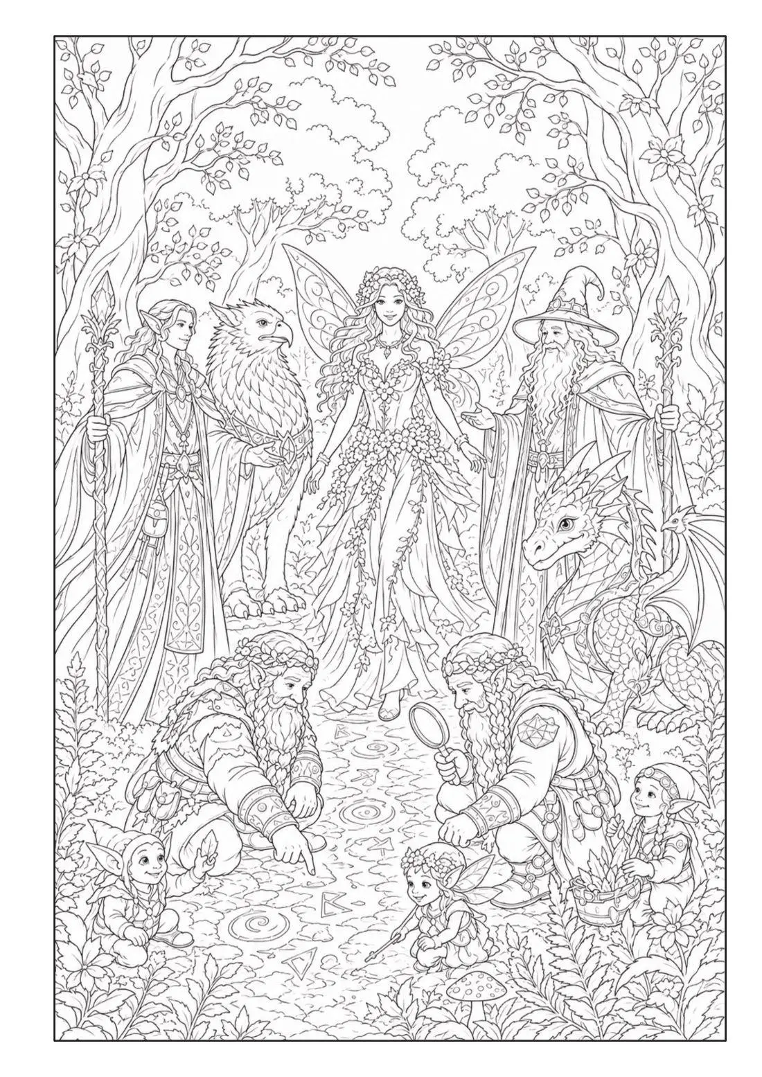 Bild: 9783986573089 | Zauberwald Fantasy Malbuch für Erwachsene und Jugendliche mit 100...