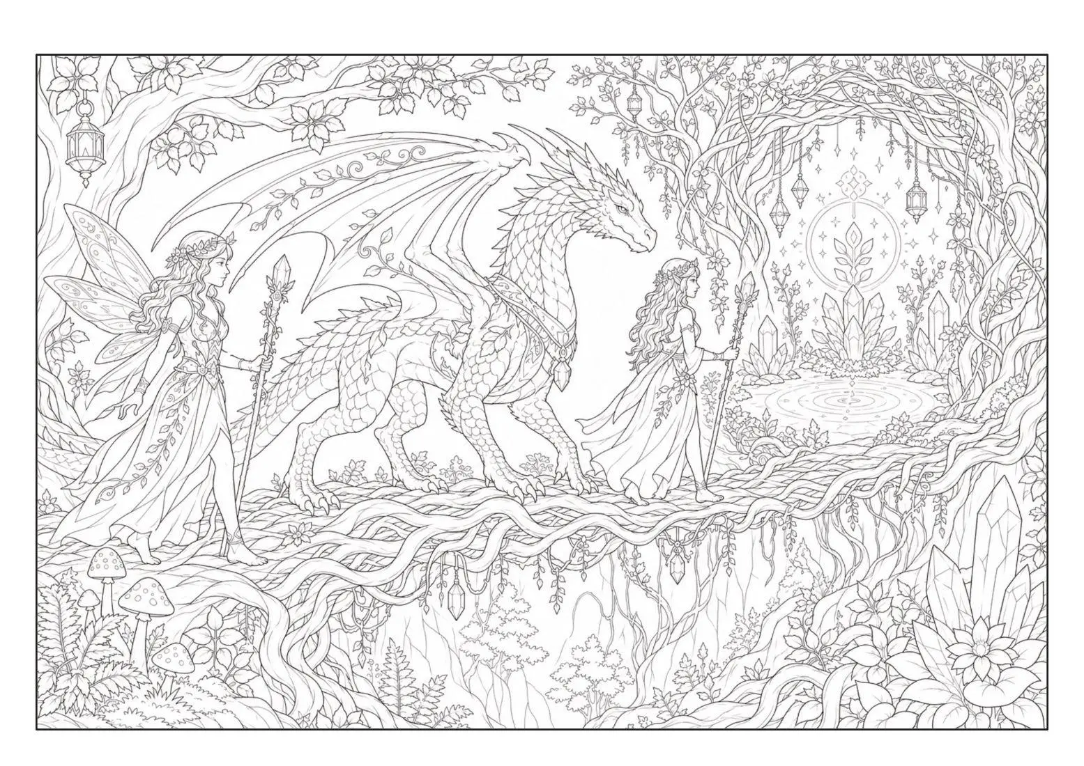 Bild: 9783986573089 | Zauberwald Fantasy Malbuch für Erwachsene und Jugendliche mit 100...