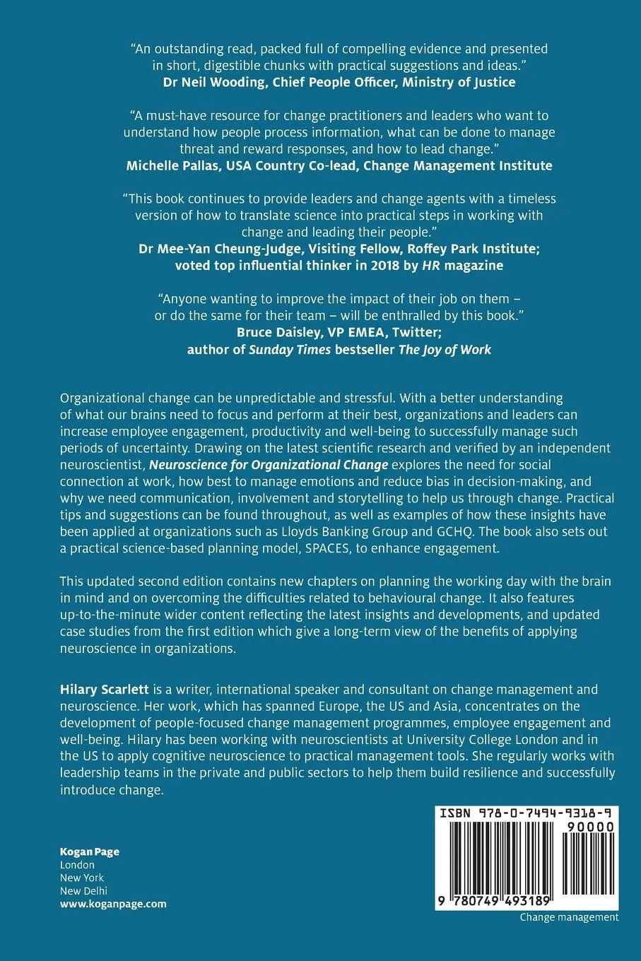 Rückseite: 9780749493189 | Neuroscience for Organizational Change | Hilary Scarlett | Taschenbuch