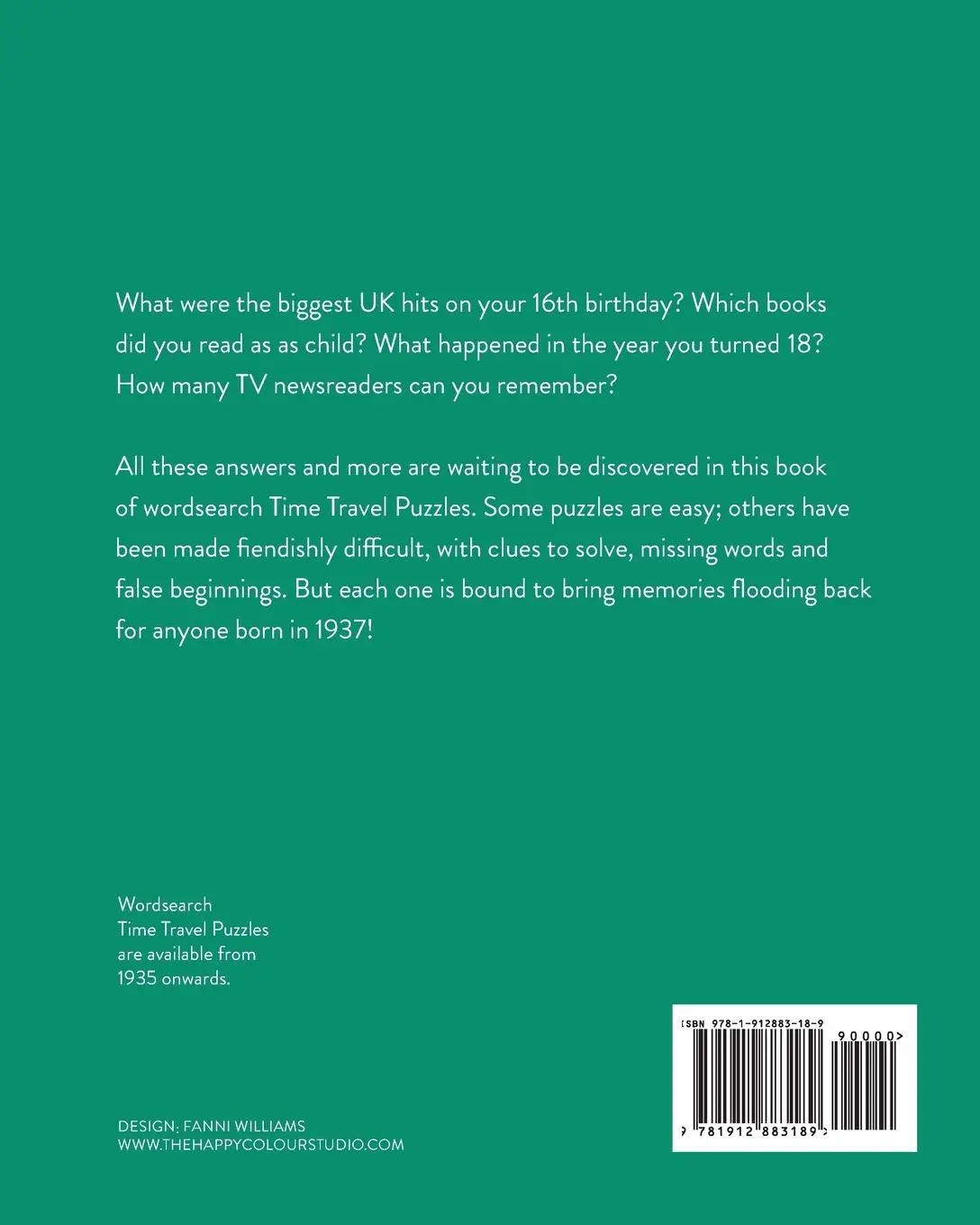 Rückseite: 9781912883189 | Born in 1937 | Your Life in Wordsearch Puzzles | Time Travel Puzzles